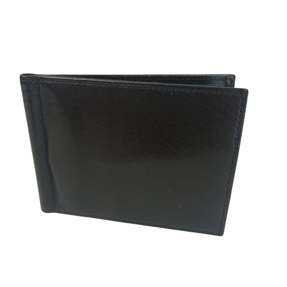 Coach Men's Slim Bi-Fold Wallet With Money Clip Black Leather NWOT